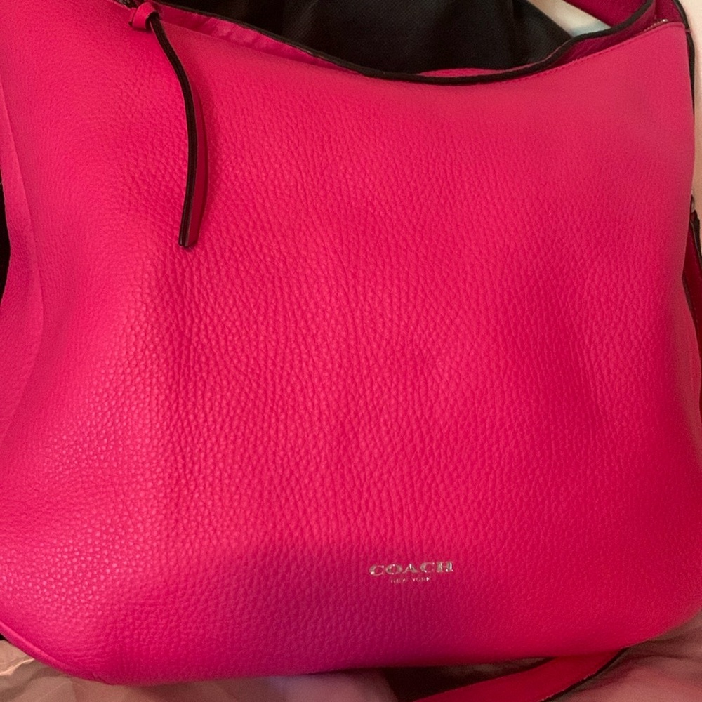 Coach pink leather tote shoulder bag